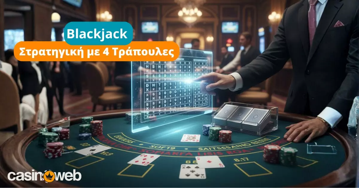 Blackjack με 4 Τράπουλες: Οδηγός για Βασική Στρατηγική με Πίνακες H17/S17, DAS και Surrender